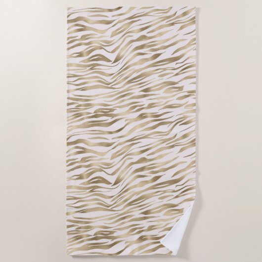 Serviette De Plage Crème d'or Zebra Print   (Devant)