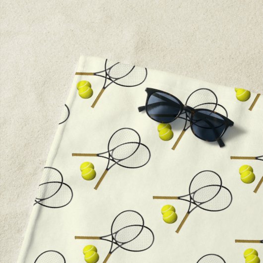 Serviette De Plage Crème double de tennis (En situation)