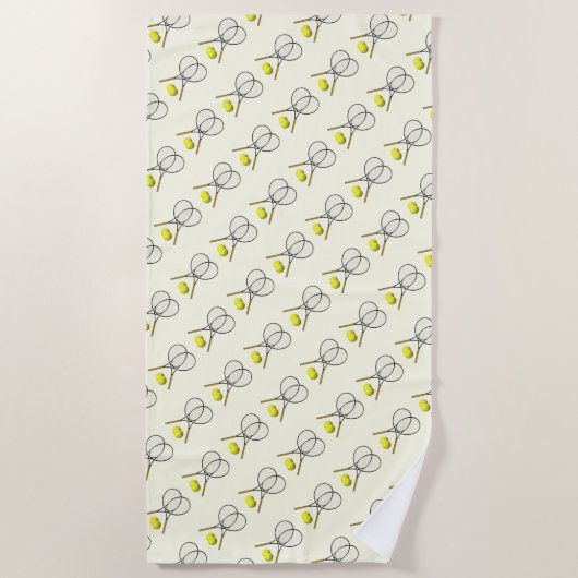 Serviette De Plage Crème double de tennis (Devant)