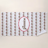 Serviette De Plage Crème glacée à chaud Fudge Sundae Crème murée Ceri (Devant)