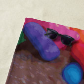 Serviette De Plage Crème glacée au chocolat foncé avec arrosage arc-e (En situation)