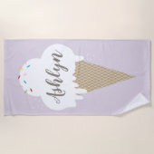 Serviette De Plage Crème glacée d'été violet (Devant)