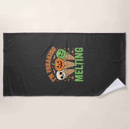 Serviette De Plage Crème Glacée Fondante Halloween (Devant)