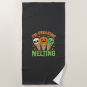 Serviette De Plage Crème Glacée Fondante Halloween (Devant)