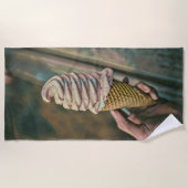 Serviette De Plage crème glacée froide cool (Devant)