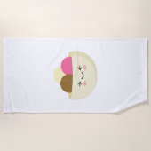 Serviette De Plage Crème glacée Kawaii (Devant)