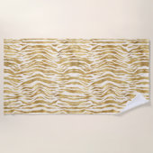 Serviette De Plage Crème Gold Zebra Print (Devant)