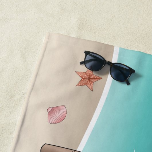 Serviette De Plage Crème Italienne Greyhound À Tropical Summer Beach (En situation)