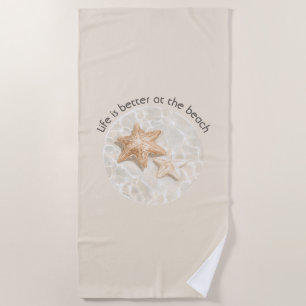 Serviette De Plage Crème La vie est meilleure à la plage Étoile de me