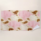 Serviette De Plage Crème rose pâle blanc Or blanc (Devant)