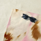 Serviette De Plage Crème rose pâle blanc Or blanc (En situation)