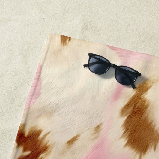 Serviette De Plage Crème rose pâle blanc Or blanc (En situation)