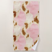 Serviette De Plage Crème rose pâle blanc Or blanc (Devant)