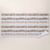 Serviette De Plage Crème tissée sicilienne Tan Stripes (Devant)