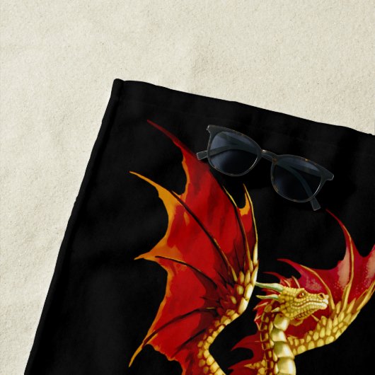 Serviette De Plage Crescent Céleste Lune Et Dragons (En situation)