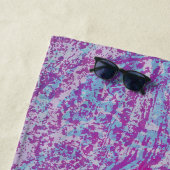 Serviette De Plage Crocodile bleu et violet Imprimer (En situation)