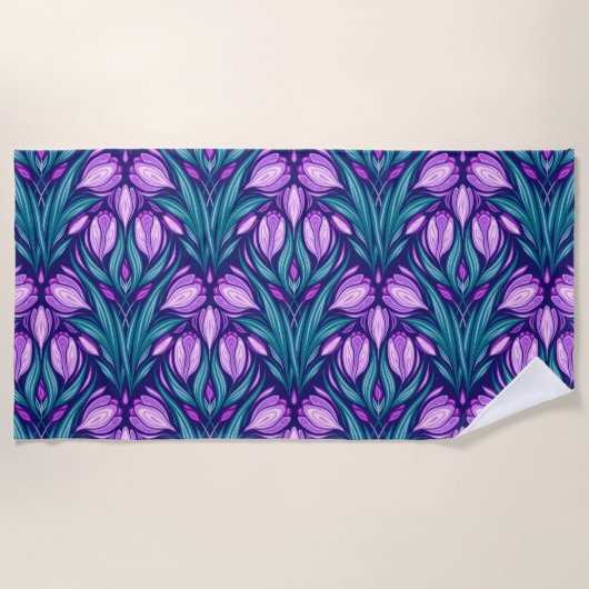 Serviette De Plage Crocus printaniers (Devant)
