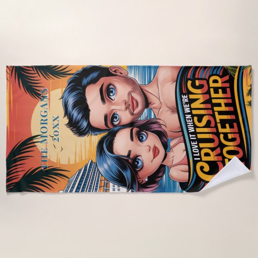 Serviette De Plage Croisière bateau de croisière ensemble Custom Chib (Devant)