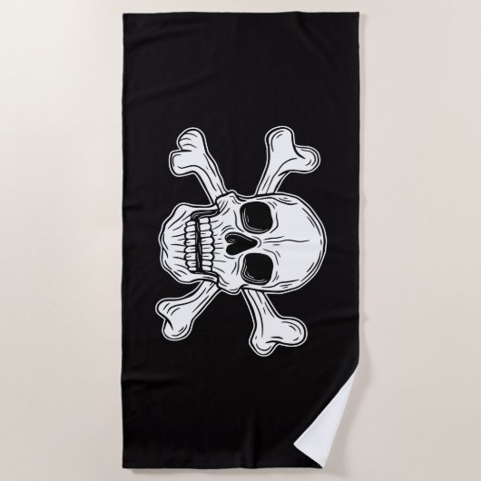 Serviette De Plage croix de crâne pirate (Devant)