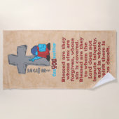 Serviette De Plage Croix de pierre parce que vous comptez Psaume 32 1 (Devant)