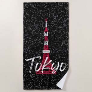Serviette De Plage Croquis de la tour de Tokyo de Minato, Tokyo, Japo