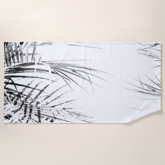 Serviette De Plage Croquis minimalisme Feuille Palm Tree (Devant)