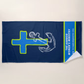 Serviette de plage Cross & Ancres (Devant)
