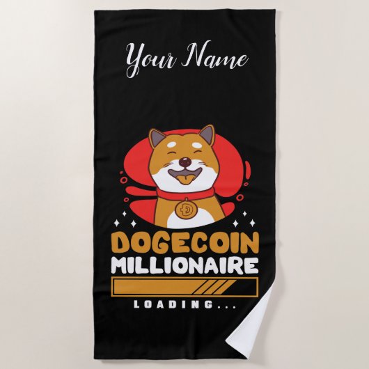 Serviette De Plage Crypto DogeCoin Millionaire Chargement (Devant)