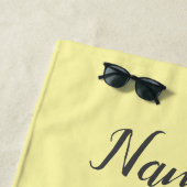 Serviette De Plage Crystal Bleu & Gold Look Jaune Personnalisé (En situation)