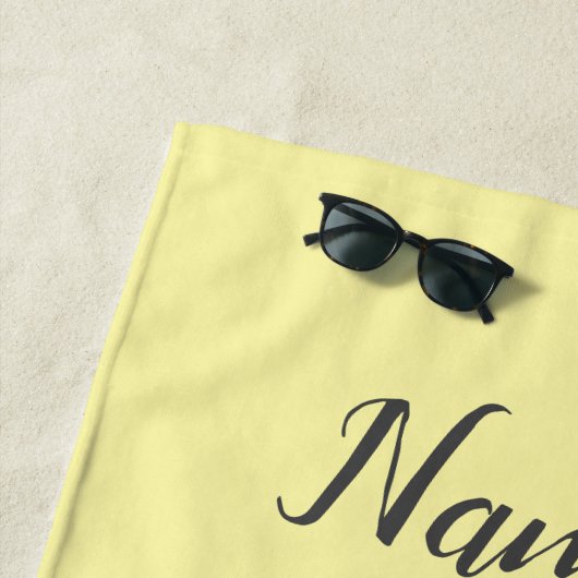 Serviette De Plage Crystal Bleu & Gold Look Jaune Personnalisé (En situation)