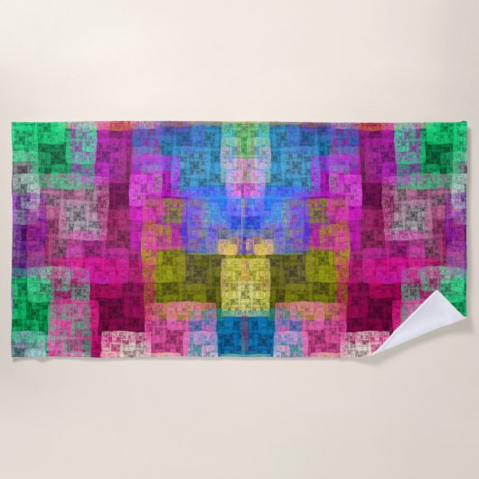 Serviette De Plage Cubes abstraits (Devant)