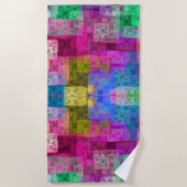 Serviette De Plage Cubes abstraits (Devant)