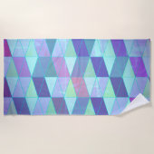 Serviette De Plage Cubes en triangles Motif géométrique (Devant)