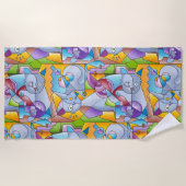 Serviette De Plage Cubist Cats - The Mininos (Devant)