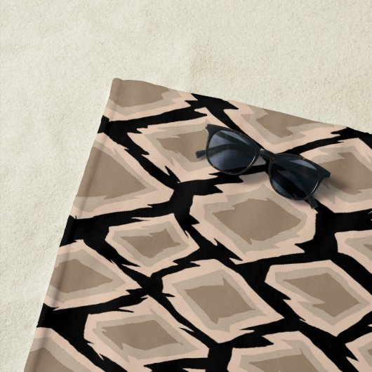 Serviette De Plage Cuir Brown peau de serpent (En situation)