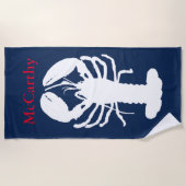 Serviette De Plage Cuisine de homard classique de la Marine (Devant)