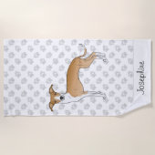Serviette De Plage Cuisine Italienne Faune Et Blanc Greyhound Avec No (Devant)