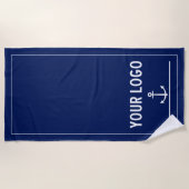 Serviette De Plage ⚓ Cuisine marine personnalisée Blue Beach (Devant)