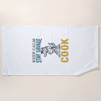Serviette De Plage Cuisinier Sauvage Alligator Gravure Vintage Graphi