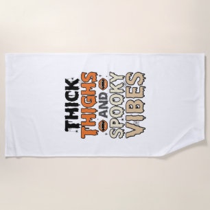 Serviette De Plage Cuisses Épaisses et Vibes Sombres Design Halloween