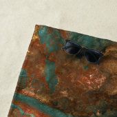 Serviette De Plage Cuivre et pierre turquoise Abstrait (En situation)