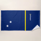 Serviette De Plage Curaçao Drapeau avec texte personnalisable (Devant)