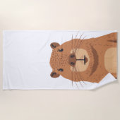 Serviette De Plage Curieux portrait Capybara (Devant)