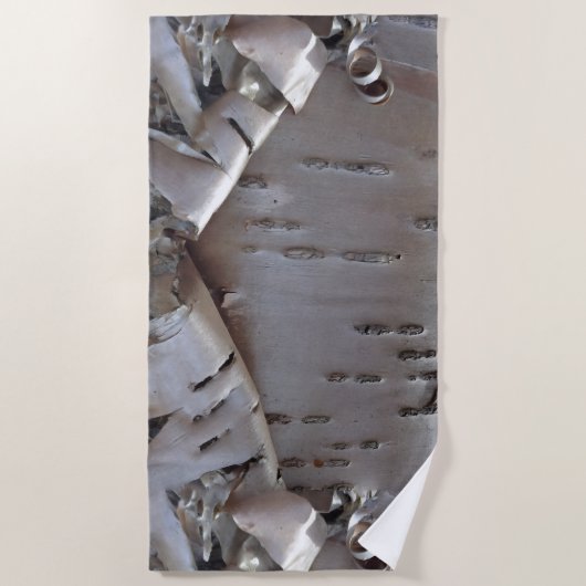 Serviette De Plage Curly Birch Bark Tree Rustic (Devant)