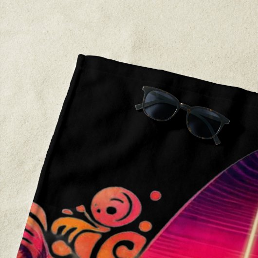 Serviette De Plage Curs de surf couché de soleil- (En situation)