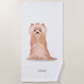 Serviette De Plage Curte Yorkshire Terrier Anniversaire (Devant)