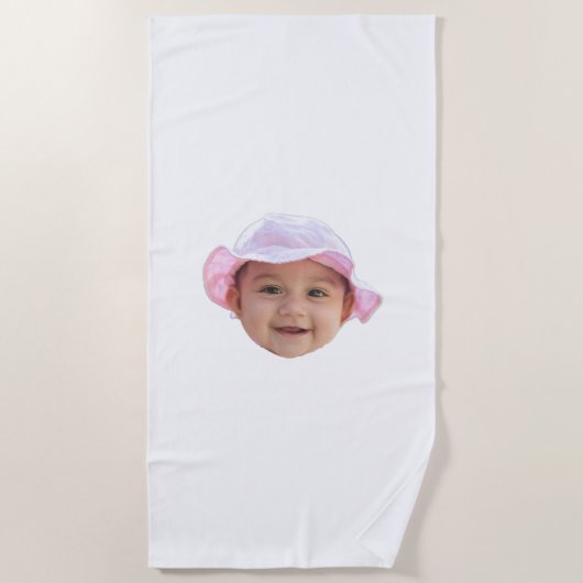 Serviette De Plage Custom Baby Photo, Baby Photo Face (Devant)