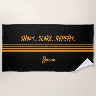 Serviette De Plage Custom basketball towel with bold ‘Shoot. Score. 