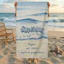 Custom Birthday Beach Towel 