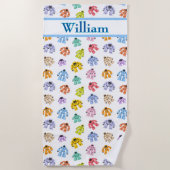 Serviette De Plage Custom Colorful Robots Beach Towel (Devant)